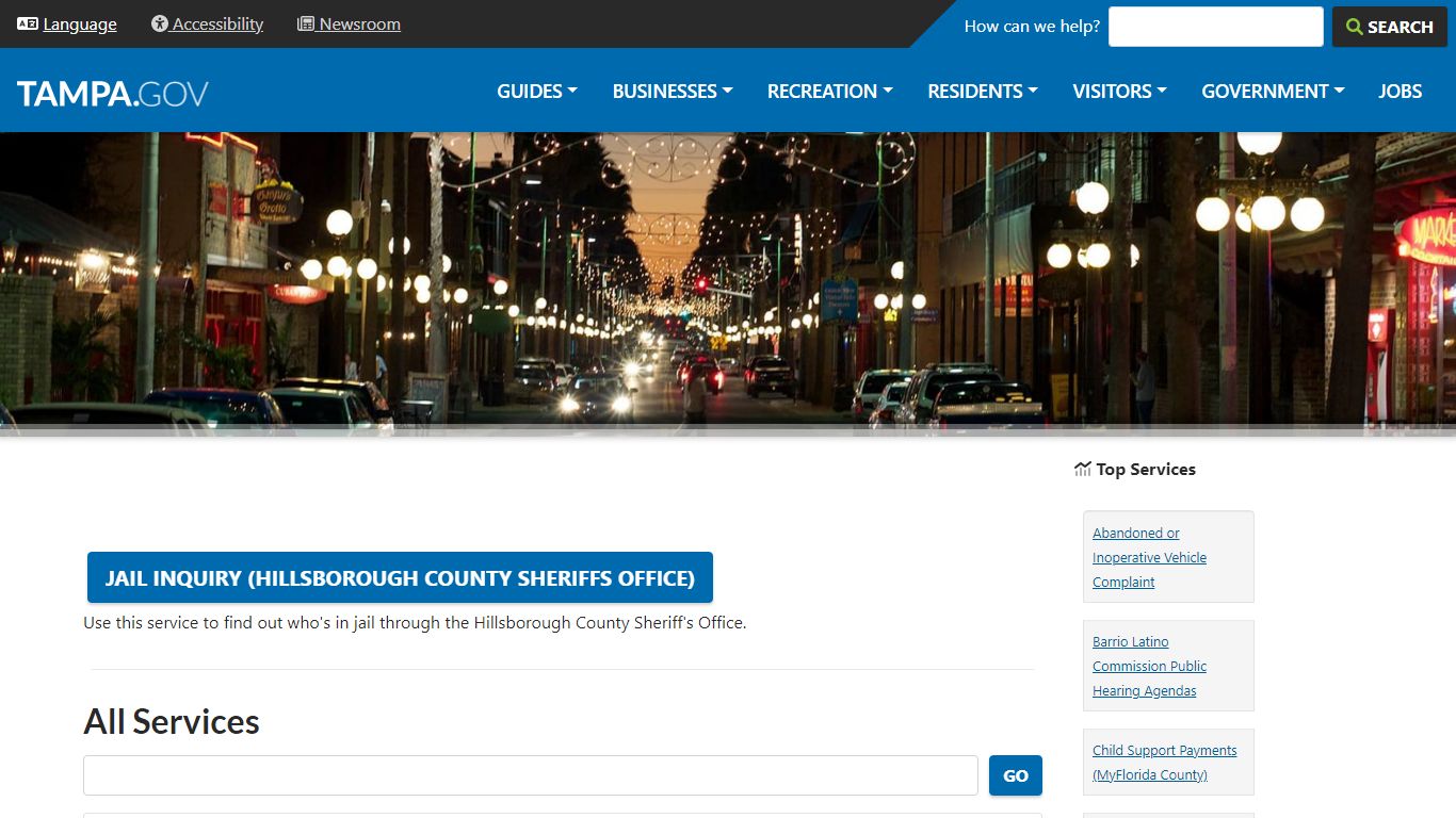 Jail Inquiry (Hillsborough County Sheriffs Office) | City of Tampa
